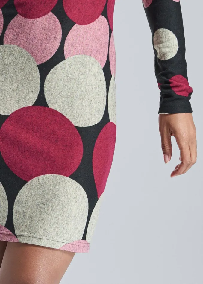 ABSTRACT SWEATER DRESS Pink Multi Women VENUS Short Dresses