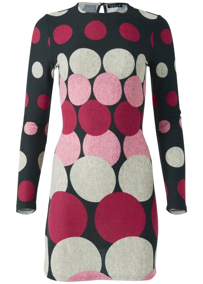 ABSTRACT SWEATER DRESS Pink Multi Women VENUS Short Dresses
