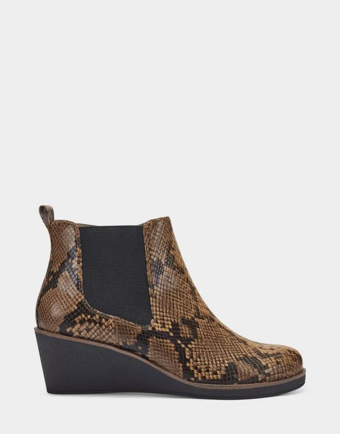 Aerosoles Comfortable Women039s Ankle Boot In Brown Faux Leather Brown Snake Women Wedge Boots Aerosoles Comfortable Women039s Ankle Boot In Brown Faux Leather Brown Snake Women Wedge Boots