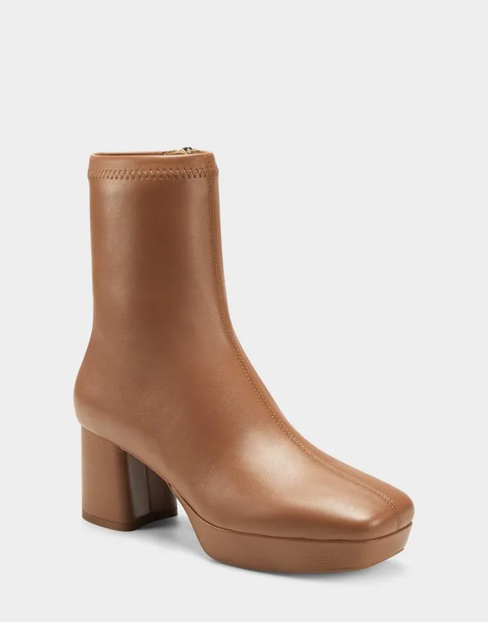 Aerosoles Comfortable Women039s Ankle Boot In Luggage Stretch Luggage Stretch Faux Leather Women Ankle Boots