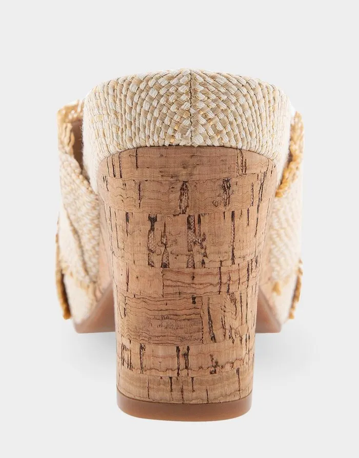 Aerosoles Comfortable Women039s Crisscross Footbed Wedge Sandal In Sand Raffia Combo Raffia Fabric Sand Raffia Combo Women Wedges