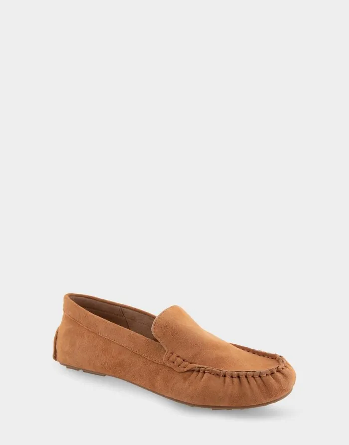 Aerosoles Comfortable Women039s Driver In Tan Suede Tan Suede Women Wide Width Flats