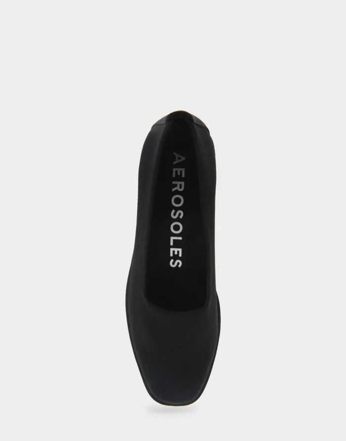 Aerosoles Comfortable Women039s Flatform Shoe In Black Stretch Gabardine Fabric Black Stretch Garbadine Women Pumps