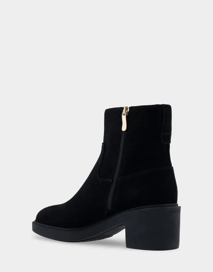 Aerosoles Comfortable Women039s Heeled Ankle Boot In Black Genuine Suede Black Genuine Suede Women Heeled Boots