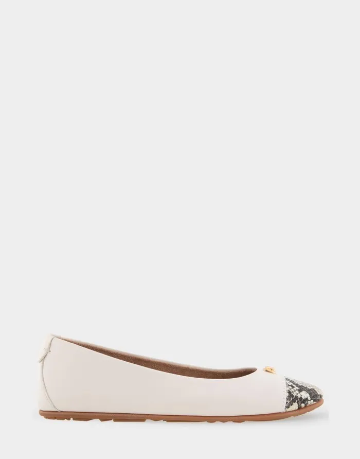 Aerosoles Comfortable Women039s Hidden Wedge Ballet Flat In Off White Genuine Leather Eggnog Genuine Leather Women Dress