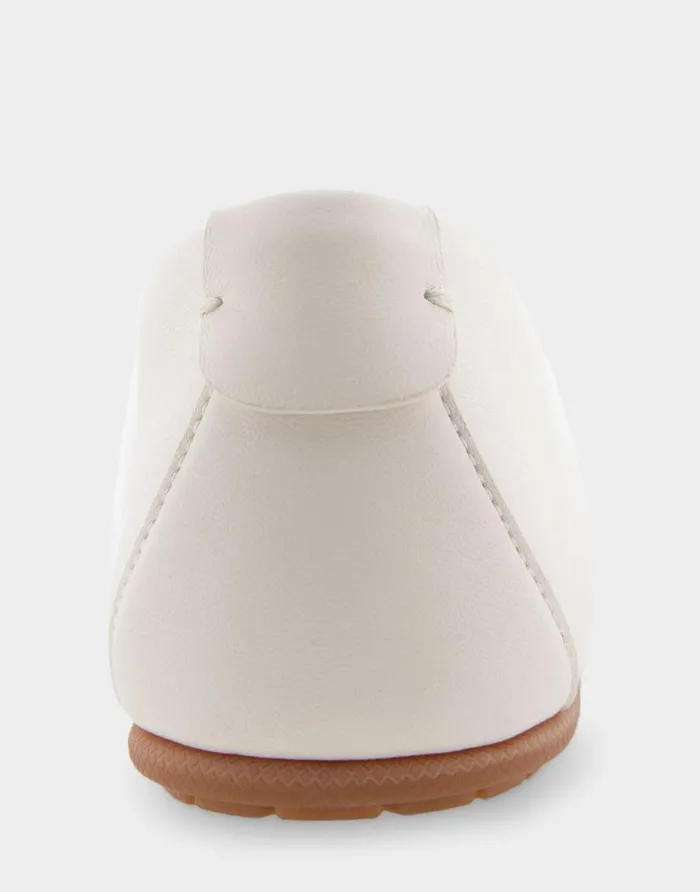 Aerosoles Comfortable Women039s Hidden Wedge Ballet Flat In Off White Genuine Leather Eggnog Genuine Leather Women Dress