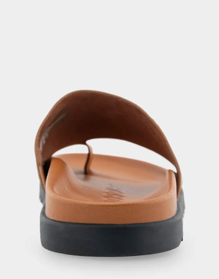 Aerosoles Comfortable Women039s Hooded Toe Ring Footbed Sandal In Tan Leather Tan Leather Women Clogs and Mules