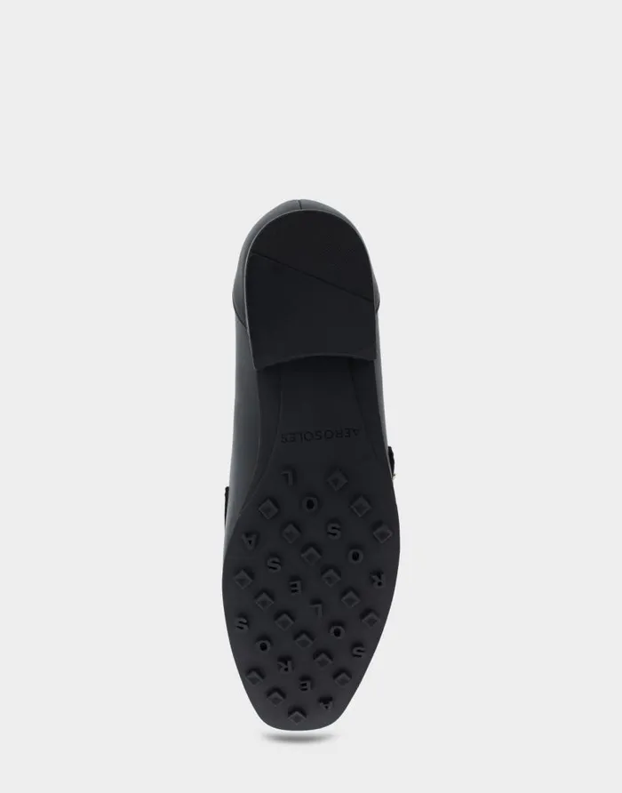 Aerosoles Comfortable Women039s Loafer In Black Faux Leather Black Genuine Leather Women Loafers