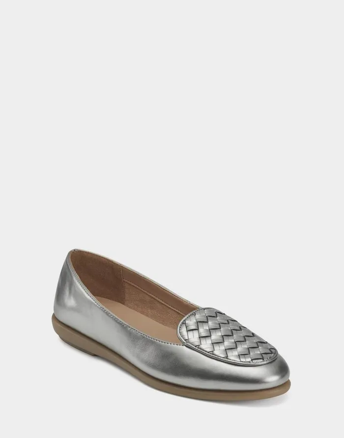 Aerosoles Comfortable Women039s Loafer In Silver Faux Leather Silver Faux Leather Women Clogs and Mules Aerosoles Comfortable Women039s Loafer In Silver Faux Leather Silver Faux Leather Women Clogs and Mules