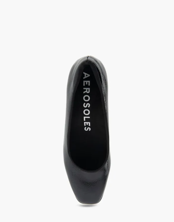 Aerosoles Comfortable Women039s Mid Heel Pump In Black Patent Faux Leather Black Patent Faux Leather Women Pumps