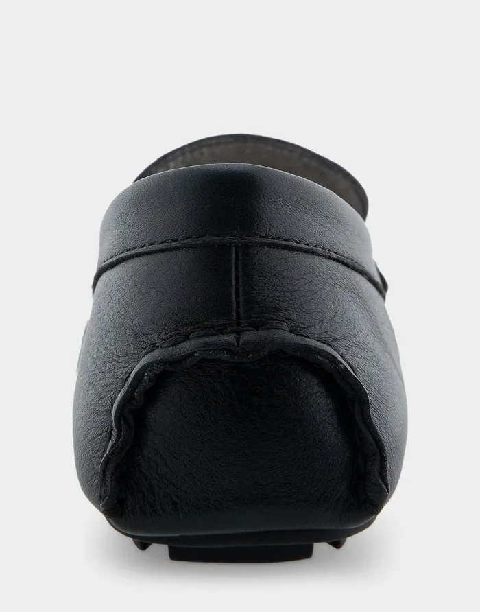 Aerosoles Comfortable Women039s Ornamented Driver In Black Leather Black Leather Women Clogs and Mules