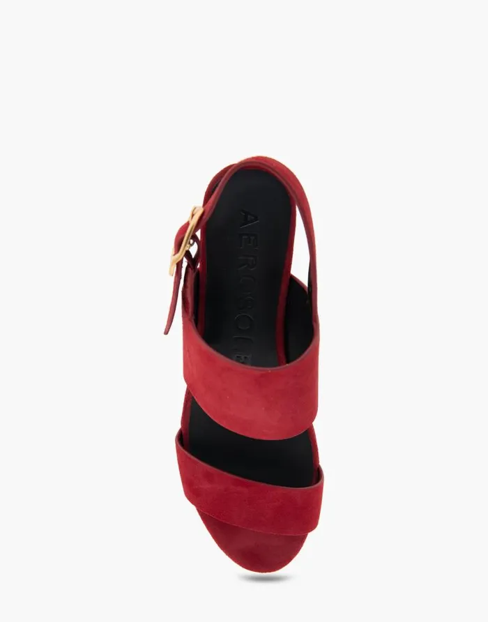 Aerosoles Comfortable Women039s Platform Sandal In Burgundy Genuine Suede Pomegranate Genuine Suede Women Dress