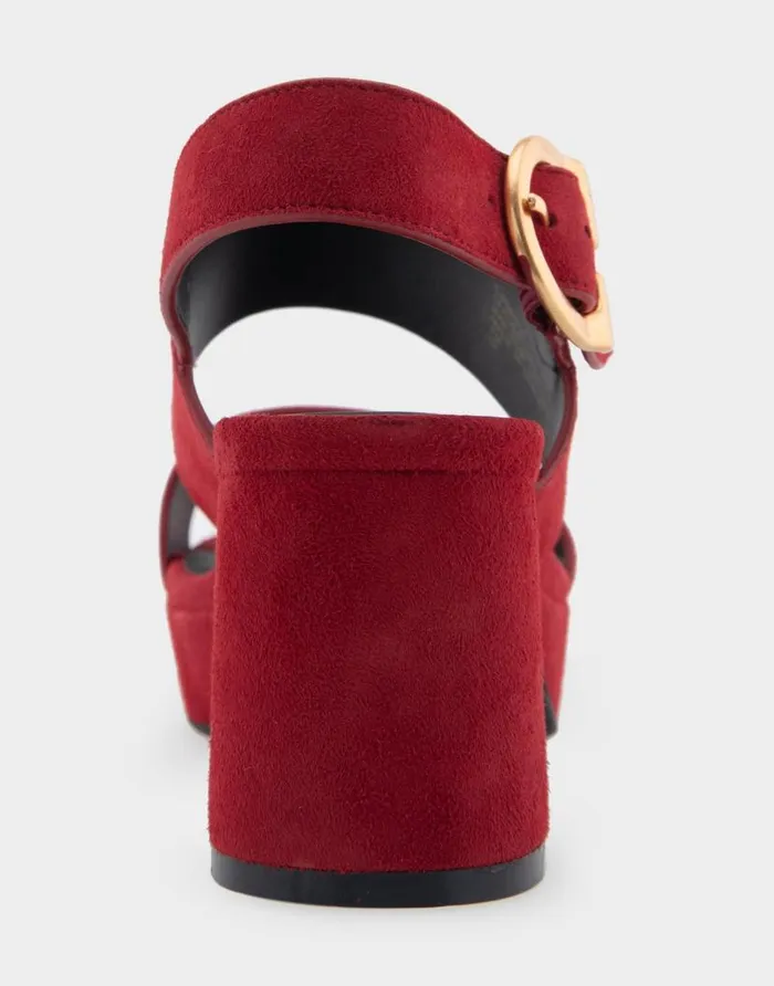 Aerosoles Comfortable Women039s Platform Sandal In Burgundy Genuine Suede Pomegranate Genuine Suede Women Dress