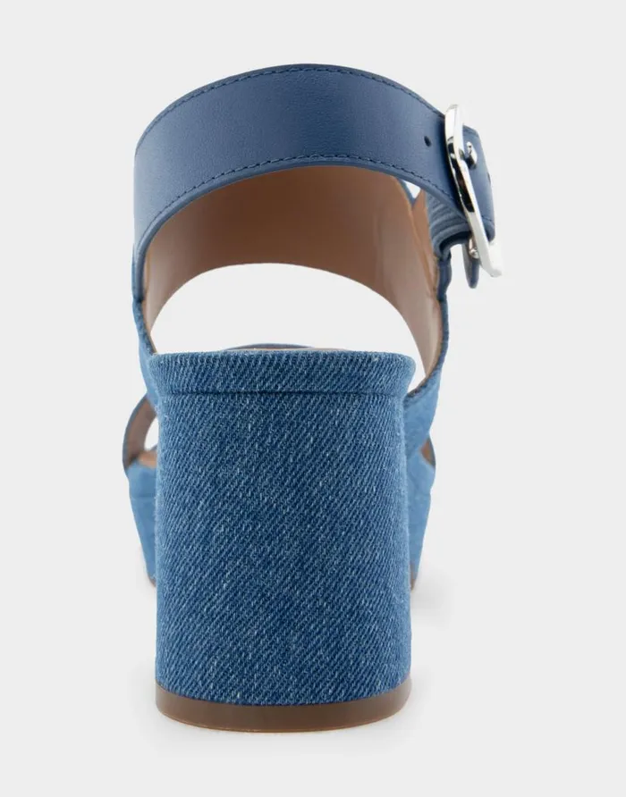 Aerosoles Comfortable Women039s Platform Sandal In Denim Fabric Denim Fabric Blue Denim Fabric Women Dress
