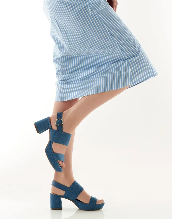 Aerosoles Comfortable Women039s Platform Sandal In Denim Fabric Denim Fabric Blue Denim Fabric Women Dress