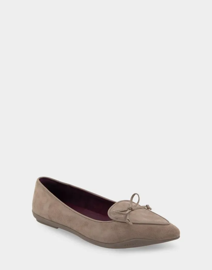 Aerosoles Comfortable Women039s Point Toe Flat In Beige Genuine Suede Trench Coat Genuine Suede Women Ballet