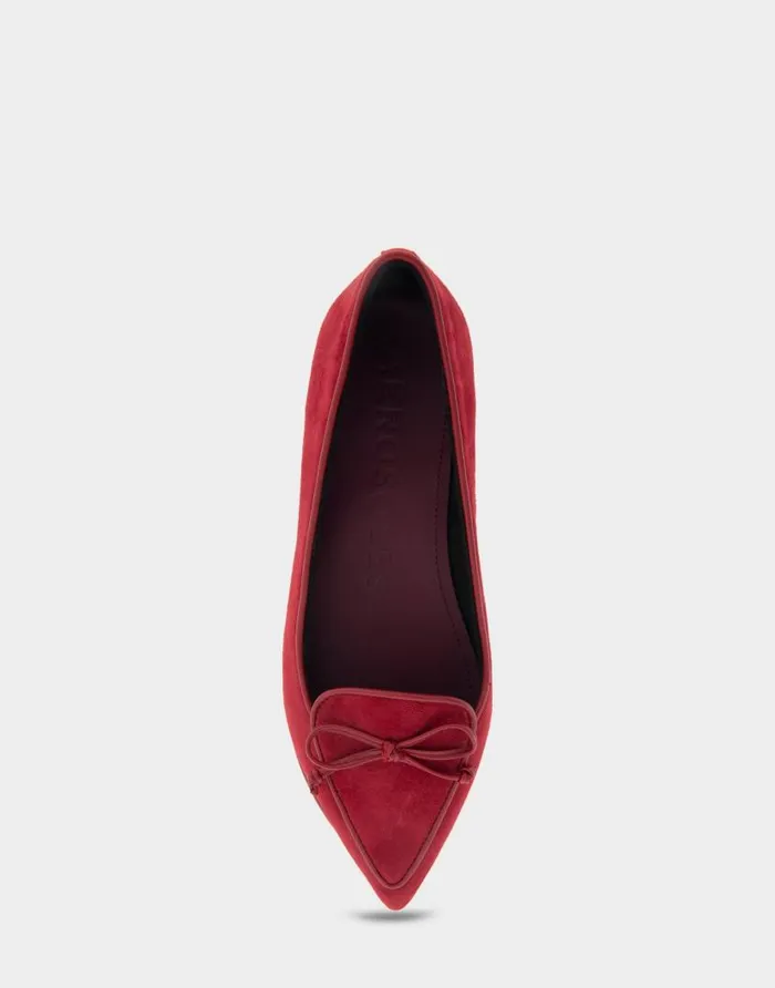 Aerosoles Comfortable Women039s Point Toe Flat In Burgundy Genuine Suede Pomegranate Genuine Suede Women Ballet