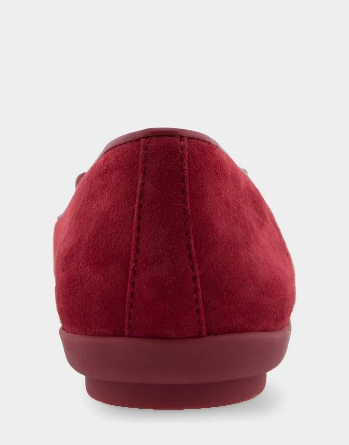 Aerosoles Comfortable Women039s Point Toe Flat In Burgundy Genuine Suede Pomegranate Genuine Suede Women Ballet