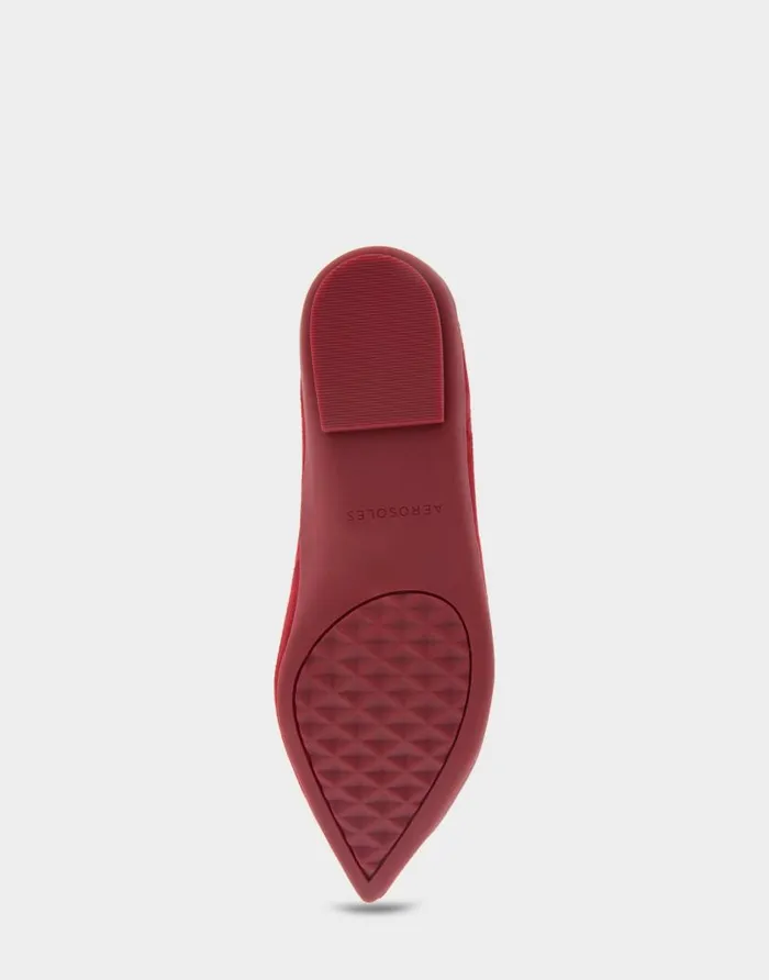 Aerosoles Comfortable Women039s Point Toe Flat In Burgundy Genuine Suede Pomegranate Genuine Suede Women Ballet