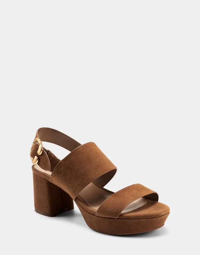 Aerosoles Comfortable Women039s Sandal In Cognac Genuine Suede Cognac Suede Women Dress
