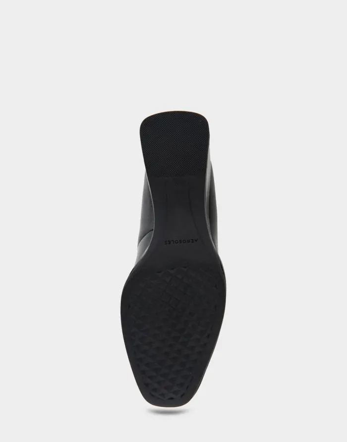 Aerosoles Comfortable Women039s Sculpted Wedge Pump In Black Leather Black Leather Women Clogs and Mules