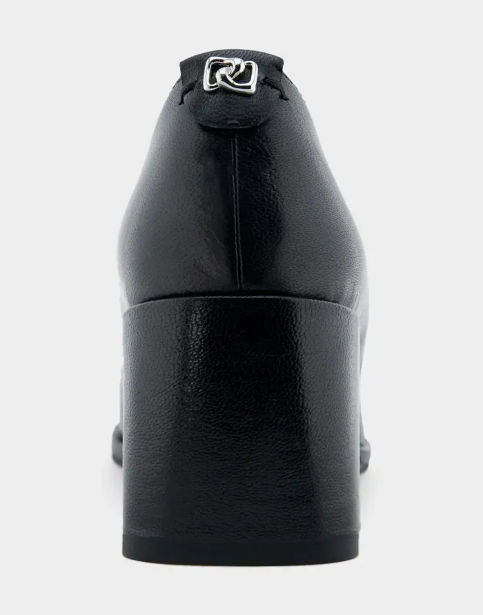Aerosoles Comfortable Women039s Sculpted Wedge Pump In Black Leather Black Leather Women Clogs and Mules