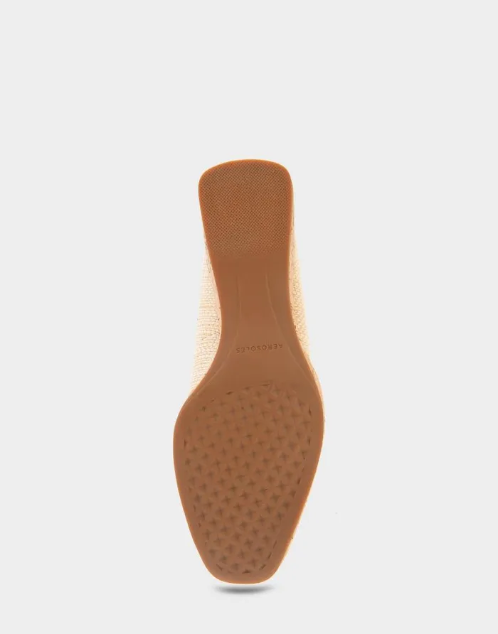 Aerosoles Comfortable Women039s Sculpted Wedge Pump In Natural Raffia Combo Raffia Fabric Natural Raffia Combo Women Pumps
