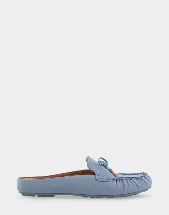Aerosoles Comfortable Women039s Slip On Driver In Dusty Blue Nubuck Leather Dusty Blue Nubuck Leather Women Clogs and Mules