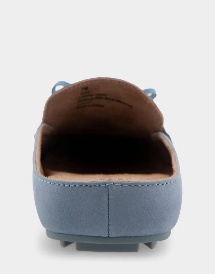 Aerosoles Comfortable Women039s Slip On Driver In Dusty Blue Nubuck Leather Dusty Blue Nubuck Leather Women Clogs and Mules