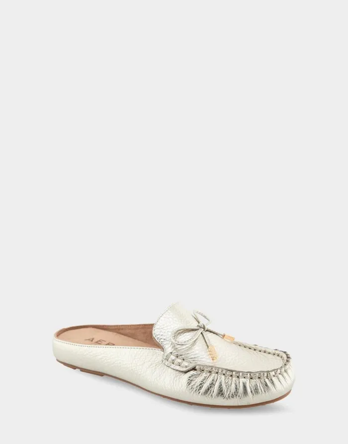 Aerosoles Comfortable Women039s Slip On Driver In Soft Gold Leather Soft Gold Leather Women Wide Width Flats