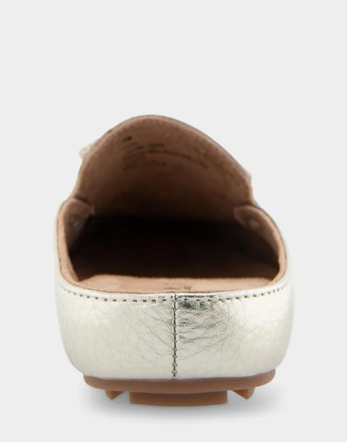 Aerosoles Comfortable Women039s Slip On Driver In Soft Gold Leather Soft Gold Leather Women Wide Width Flats