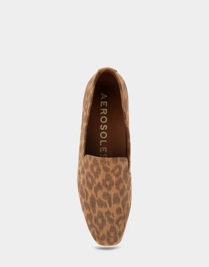 Aerosoles Comfortable Women039s Tailored Loafer In Leopard Metallic Fabric Leather Leopard Metallic Fabric Women Clogs and Mules