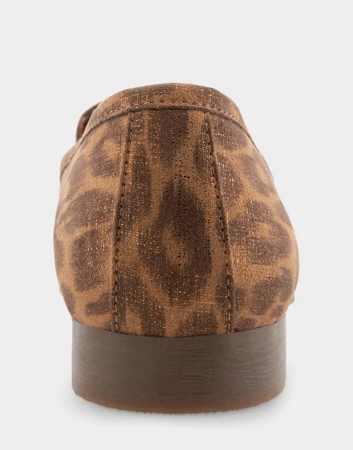 Aerosoles Comfortable Women039s Tailored Loafer In Leopard Metallic Fabric Leather Leopard Metallic Fabric Women Clogs and Mules