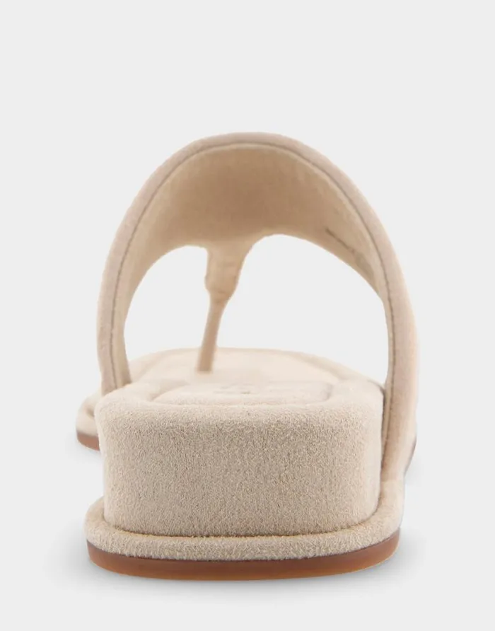 Aerosoles Comfortable Women039s Thong Mini Wedge Sandal In Pale Khaki Suede Pale Khaki Suede Women Clogs and Mules