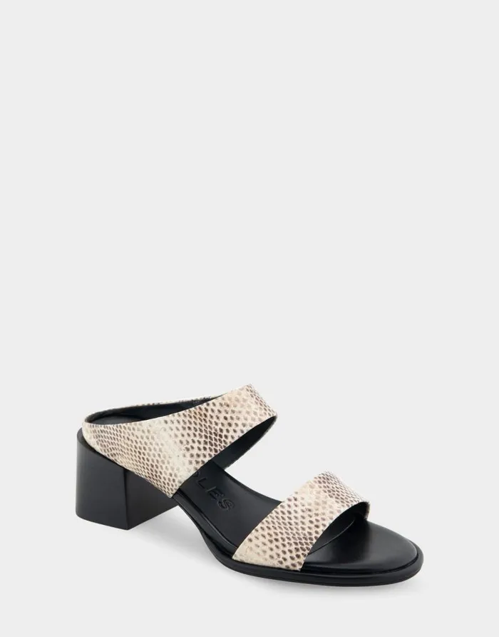 Aerosoles Comfortable Women039s Two Band Block Heel Sandal In Roccia Snake Print Leather Roccia Snake Print Leather Women Dress
