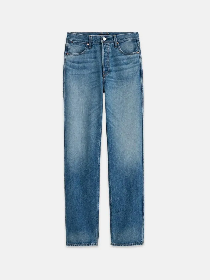 Alex Mill Denim Women The Carla High Rise Straight Vintage Medium Indigo