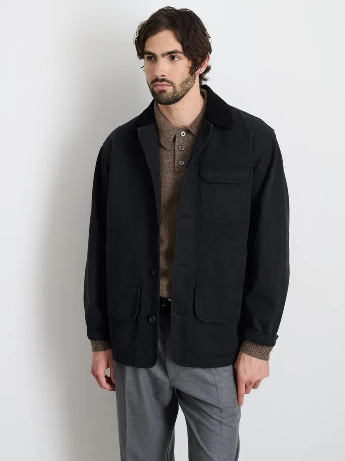 Alex Mill Jackets Coats Men Frontier Jacket In Canvas Washed Black