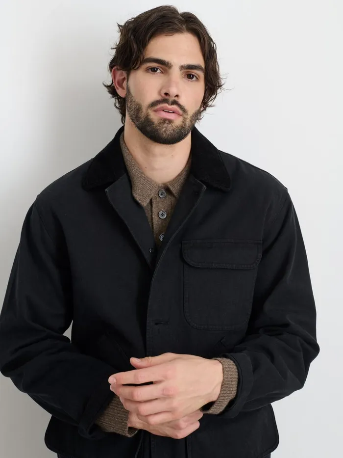 Alex Mill Jackets Coats Men Frontier Jacket In Canvas Washed Black