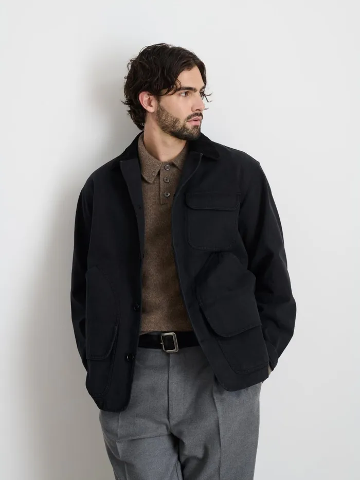Alex Mill Jackets Coats Men Frontier Jacket In Canvas Washed Black