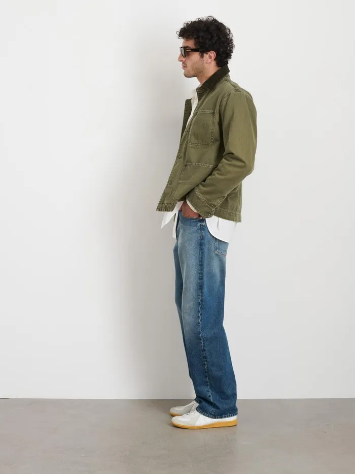 Alex Mill Jackets Coats Men Lined Work Jacket In Cotton Herringbone Field Olive