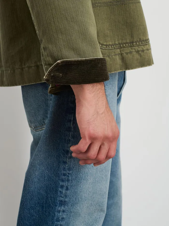 Alex Mill Jackets Coats Men Lined Work Jacket In Cotton Herringbone Field Olive
