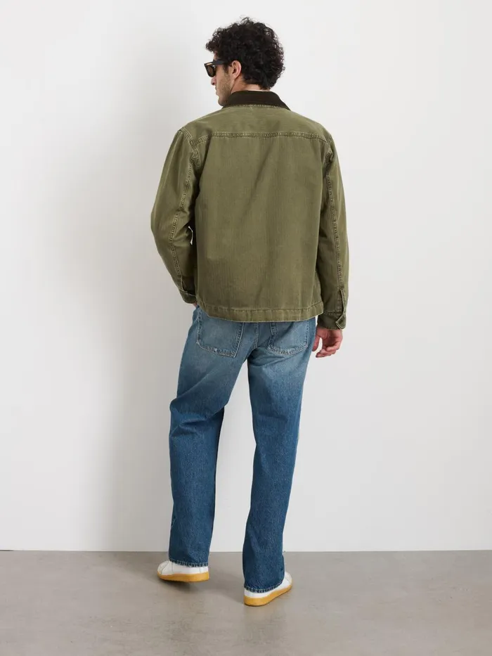 Alex Mill Jackets Coats Men Lined Work Jacket In Cotton Herringbone Field Olive