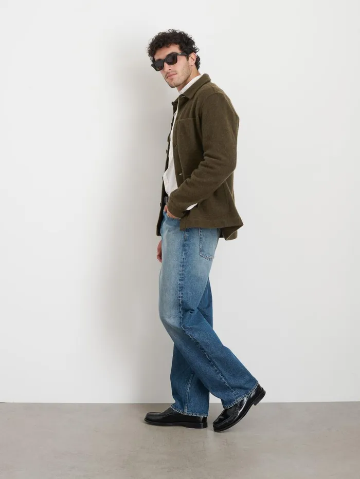 Alex Mill Jackets Coats Men Work Jacket In Boiled Wool Heather Olive Alex Mill Jackets Coats Men Work Jacket In Boiled Wool Heather Olive