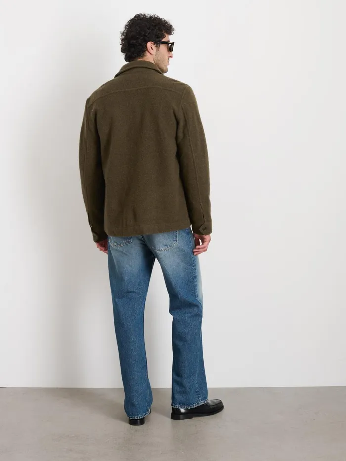 Alex Mill Jackets Coats Men Work Jacket In Boiled Wool Heather Olive Alex Mill Jackets Coats Men Work Jacket In Boiled Wool Heather Olive