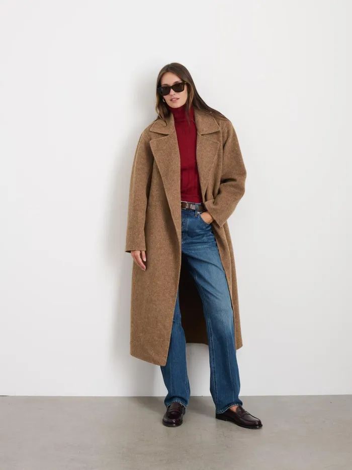 Alex Mill Jackets Outerwear Women Georgia Wrap Coat In Wool Alpaca Camel