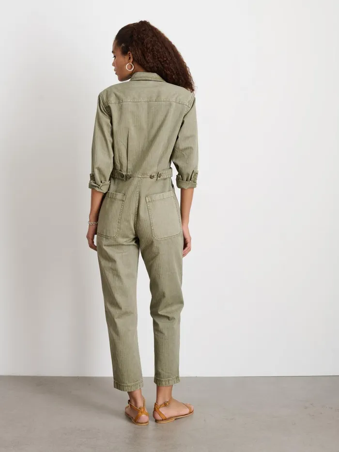 Alex Mill Jumpsuits Women Standard Zip Jumpsuit In Herringbone Vintage Olive