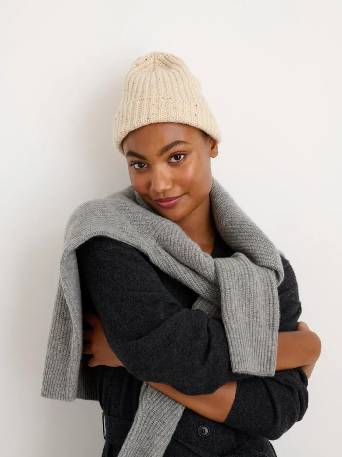 Alex Mill Men Cashmere Donegal Beanie Crme Donegal