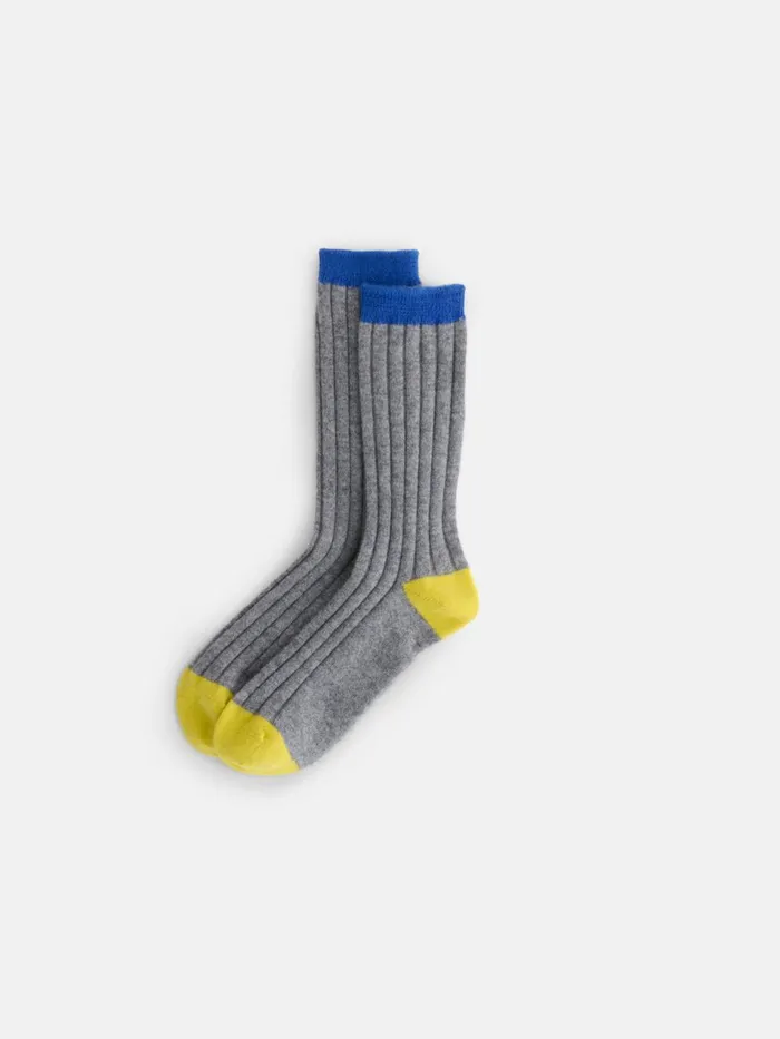 Alex Mill Men Cashmere Socks Heather Greyyellowblue