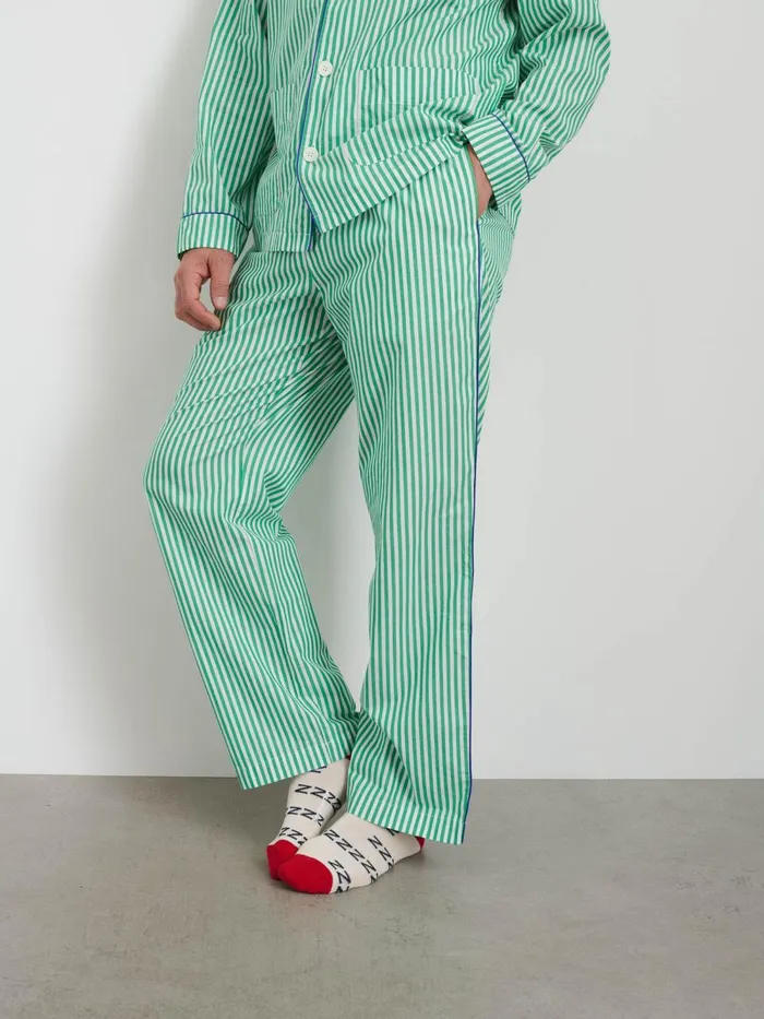 Alex Mill Pajamas Slippers Men P039jimmies Sleep Pant In Stripe Green Stripe