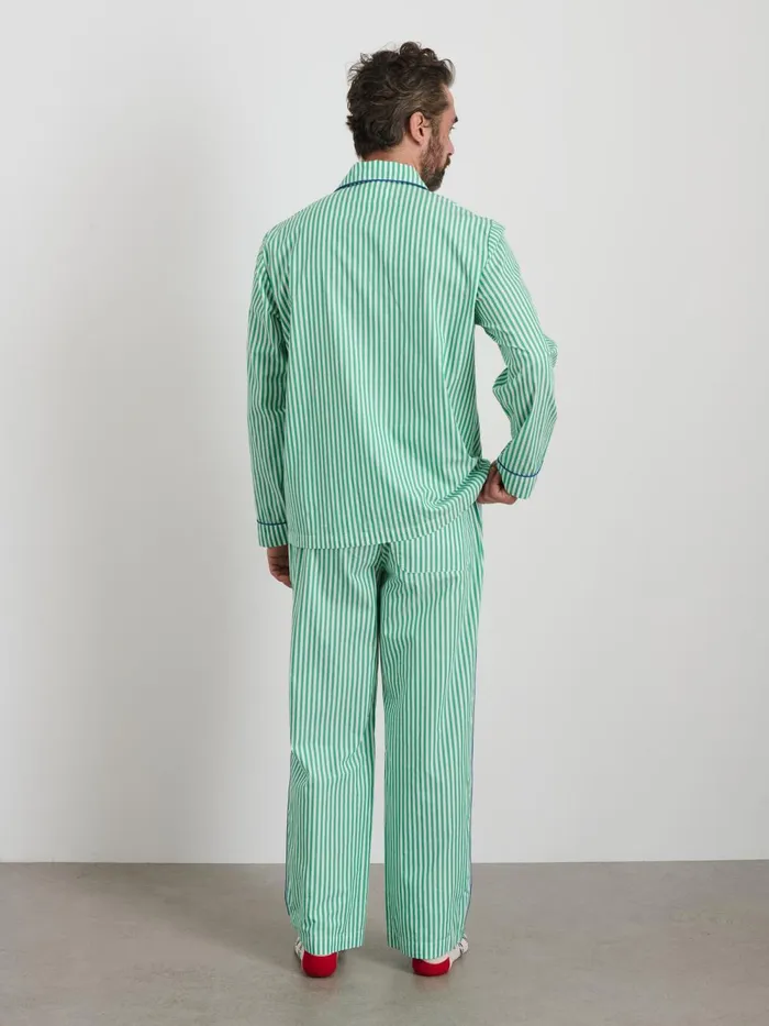 Alex Mill Pajamas Slippers Men P039jimmies Sleep Pant In Stripe Green Stripe